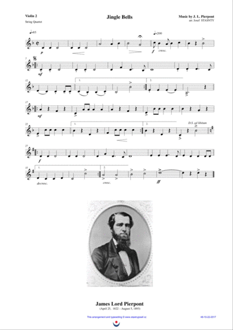 Jingle Bells String Quartet scores gallery preview page 3