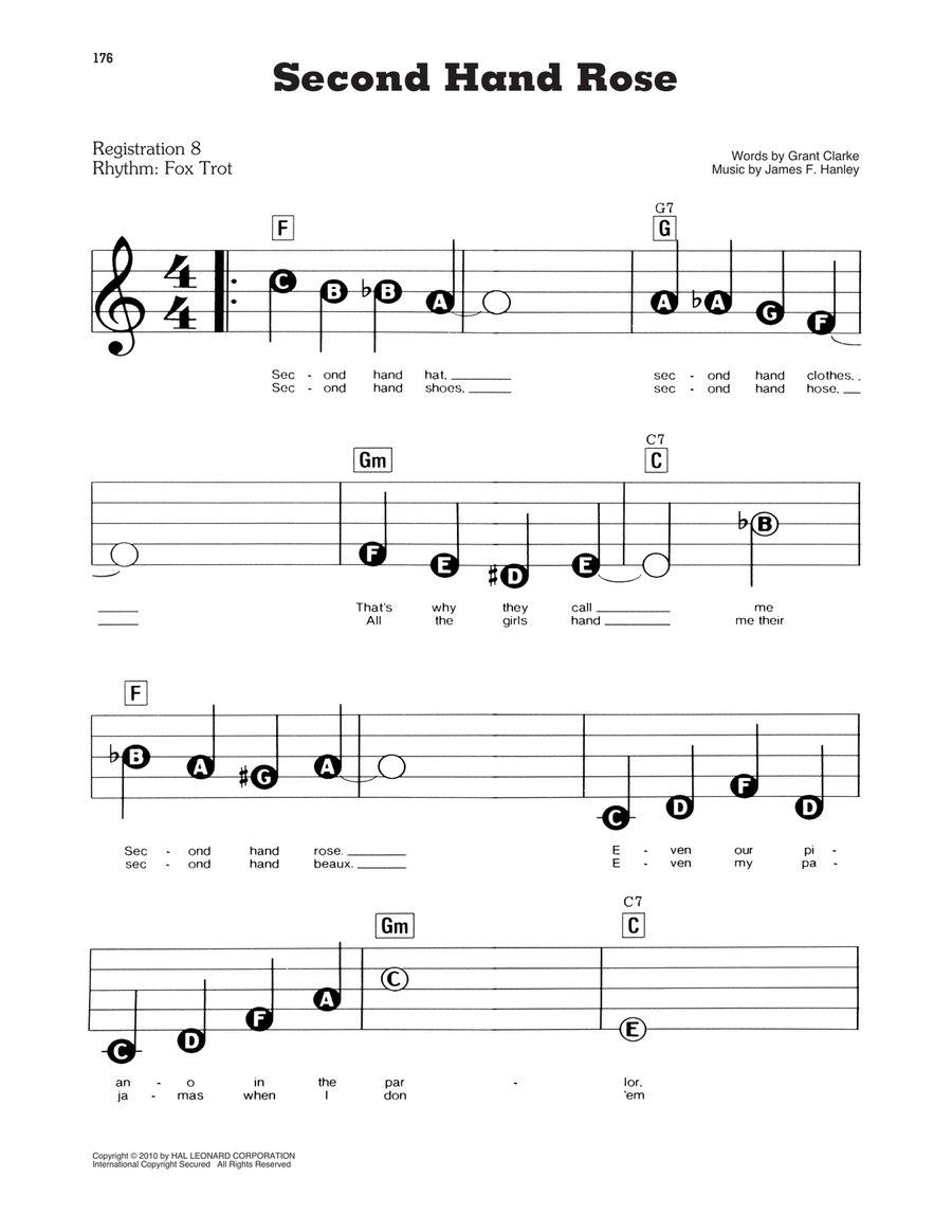 Second Hand Rose Electronic Keyboard scores gallery preview page 1