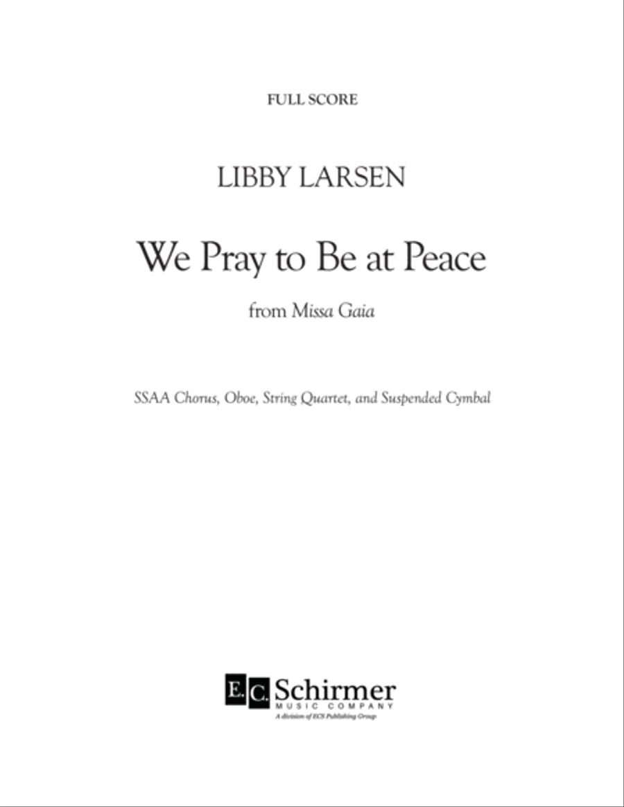 We Pray to Be at Peace from 