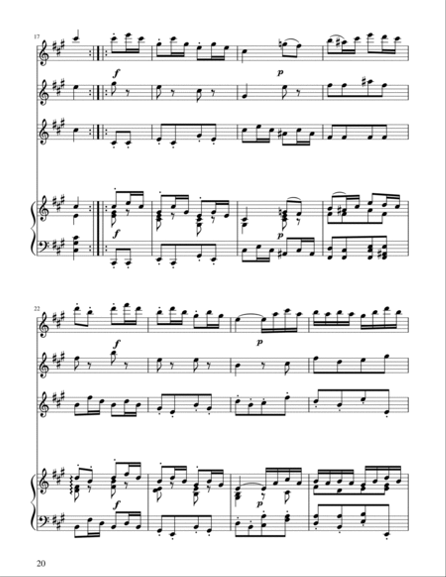 Badinerie - J.S Bach - BWV 1067 - Flute Trio Flute Trio scores gallery preview page 3