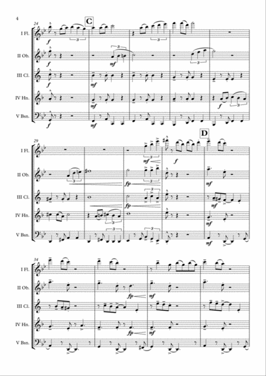 Sway (Quien Sera) Woodwind Quintet scores gallery preview page 5