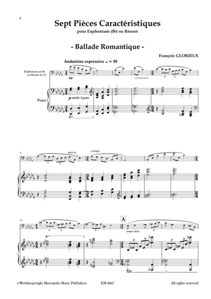 Sept Pièces caractéristiques for Euphonium and Piano