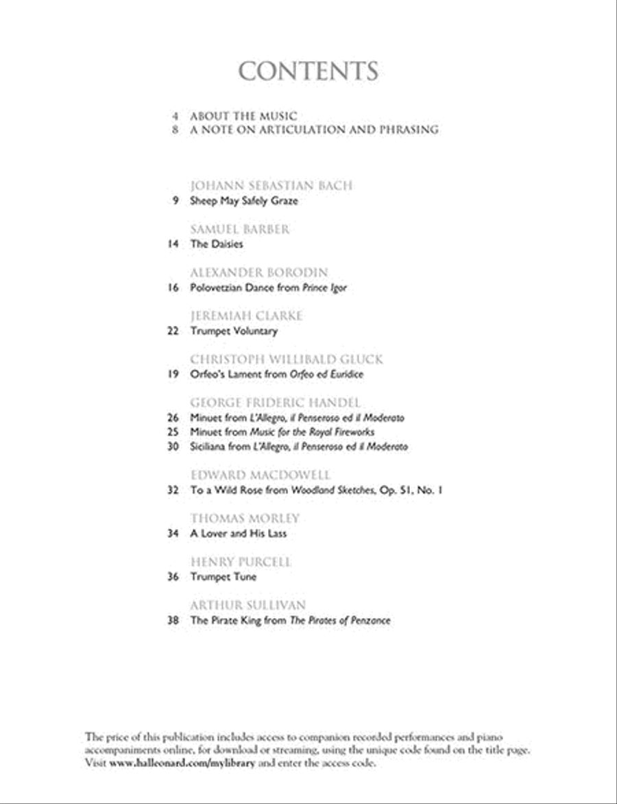 The G. Schirmer Instrumental Library: The Trumpet Collection Trumpet Solo scores gallery preview page 2