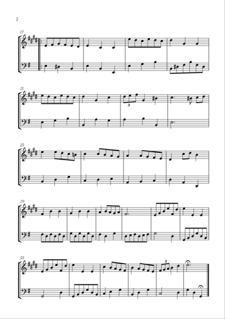 Minuet in G Major (BWV Anh. 116) (for Alto Sax and Cello) Alto Saxophone scores gallery preview page 2
