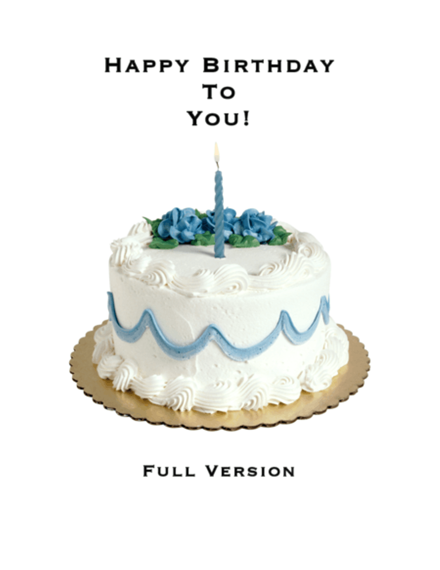 Happy Birthday Piano Solo scores gallery preview page 1