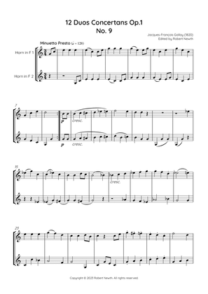 Gallay - 12 Duos Concertans Op. 1 No. 9 'Minuetto presto' (for Horn Duet)