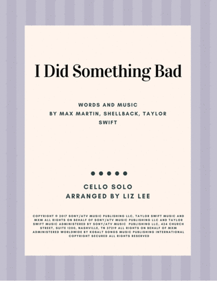 Book cover for I Did Something Bad