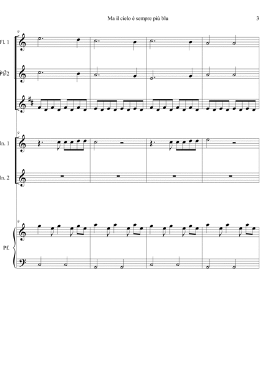 Ma Il Cielo E' Sempre Blu Piano scores gallery preview page 3