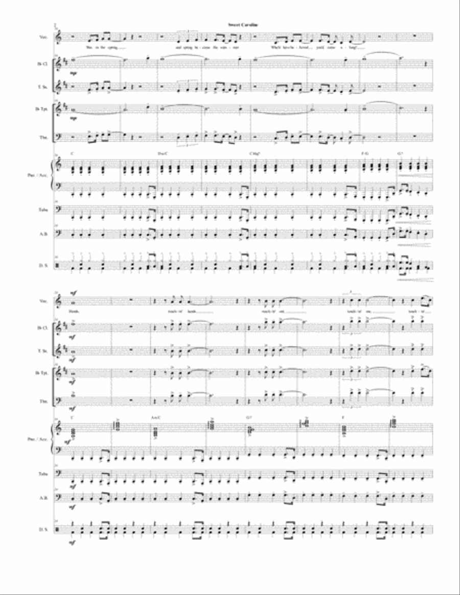 Sweet Caroline Large Ensemble scores gallery preview page 2