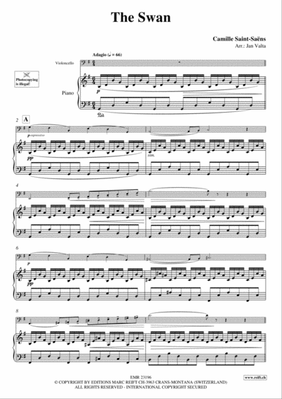 The Swan The Swan Piano Accompaniment scores gallery preview page 3