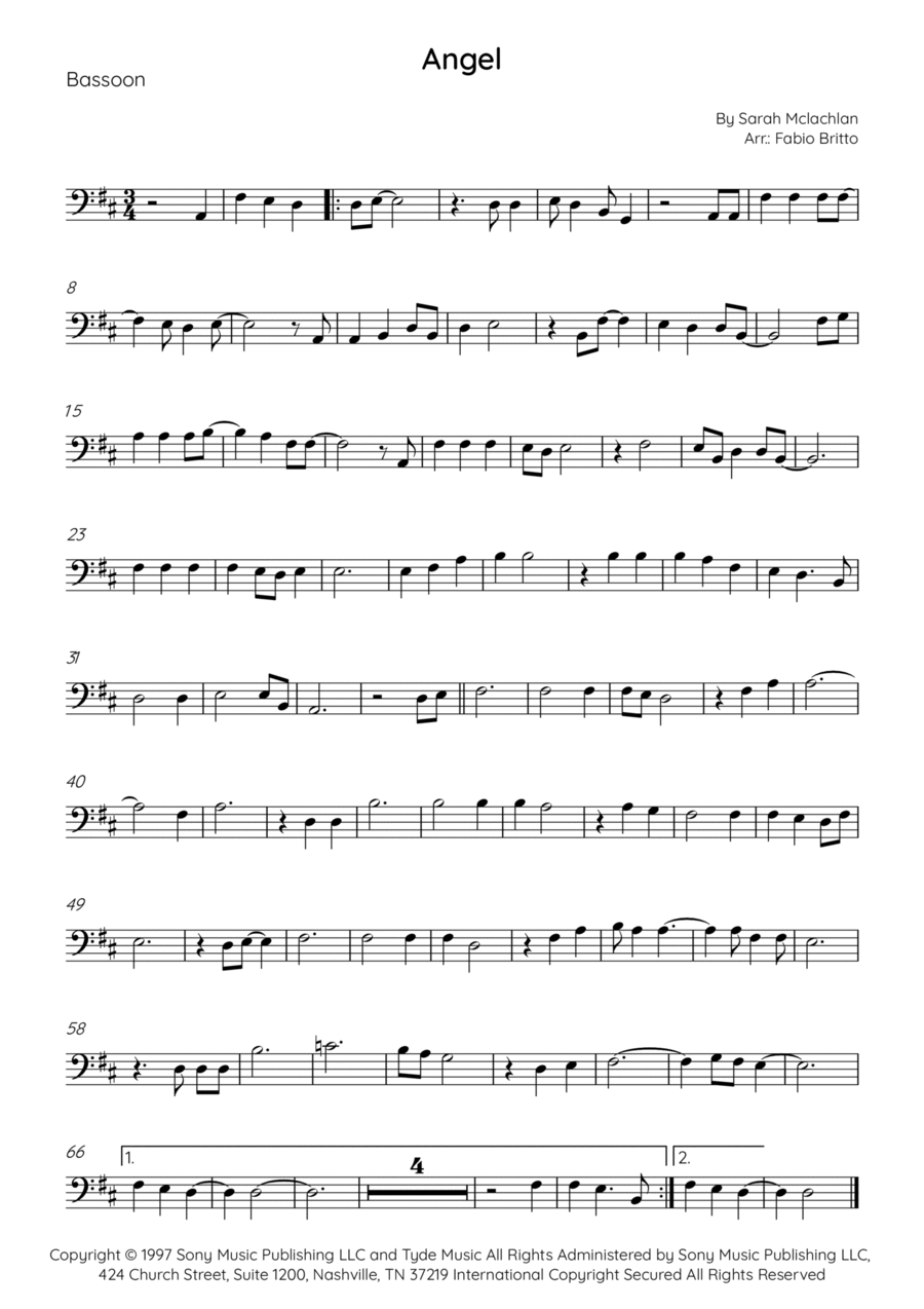 Angel Bassoon Solo scores gallery preview page 1