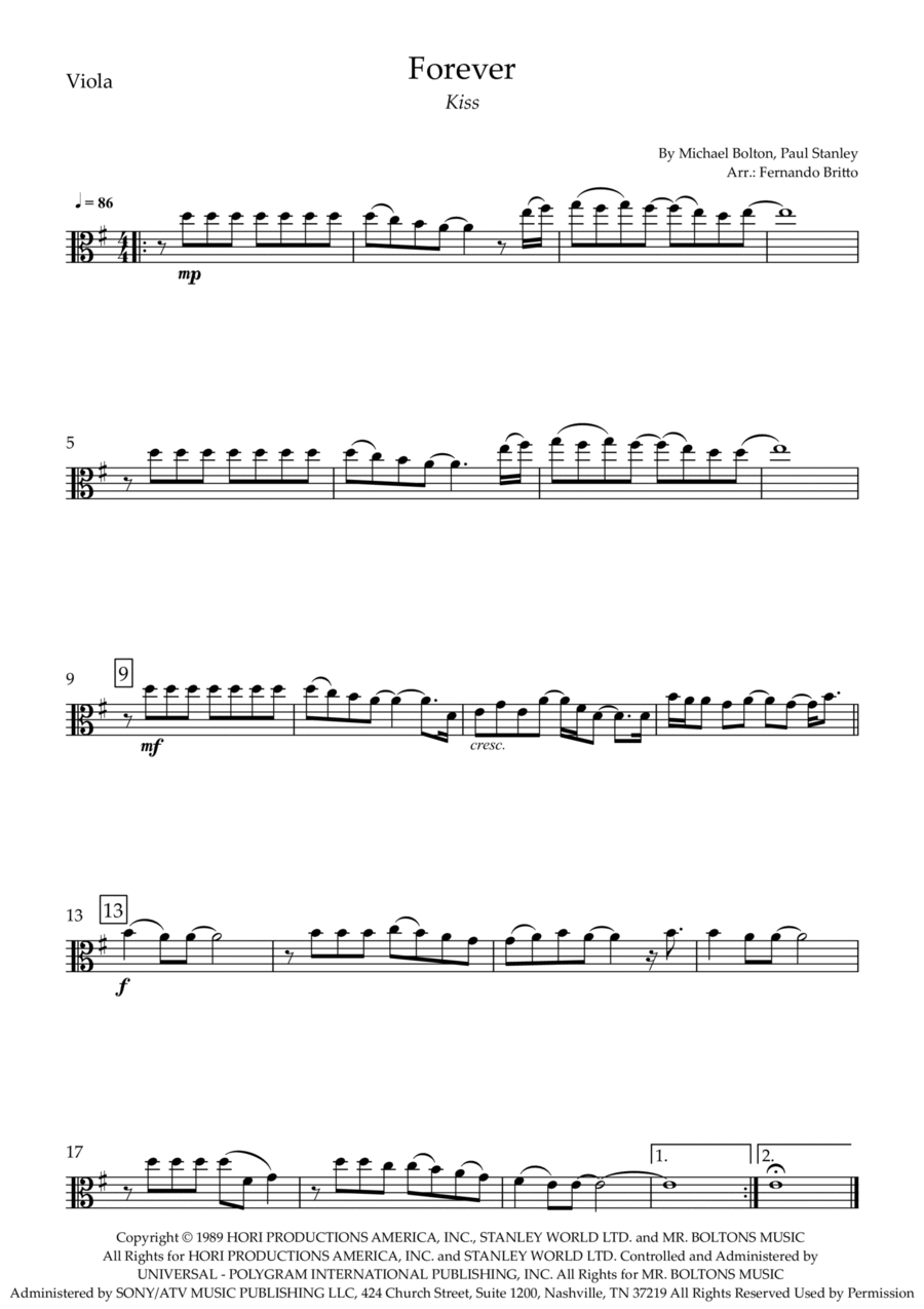 Forever Forever Viola Solo scores gallery preview page 1