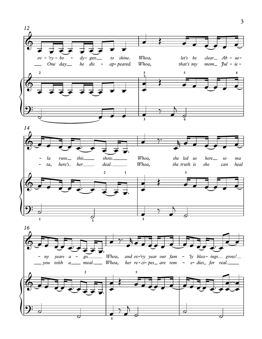 The Family Madrigal Easy Piano scores gallery preview page 3