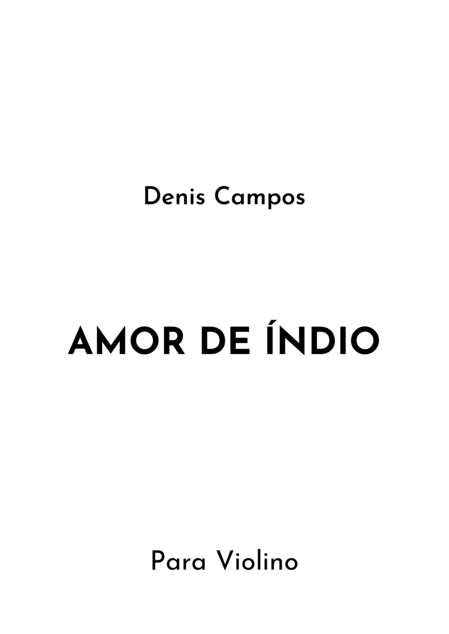 Amor De Indio (indian Love) Violin Solo scores gallery preview page 1