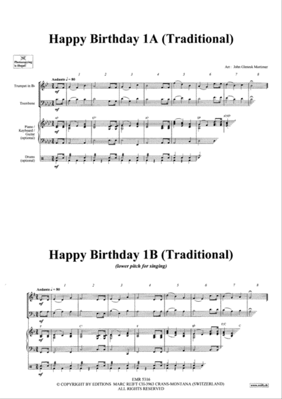 Happy Birthday Brass Ensemble scores gallery preview page 3