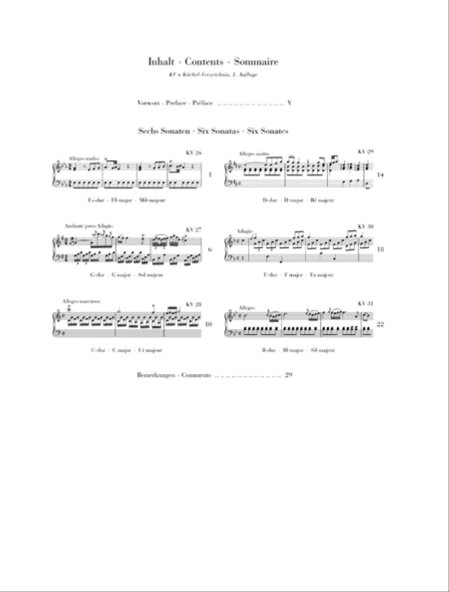 Wolfgang Amadeus Mozart – “Wunderkind” Sonatas, Volume 3, K. 26-31 Piano Solo scores gallery preview page 2