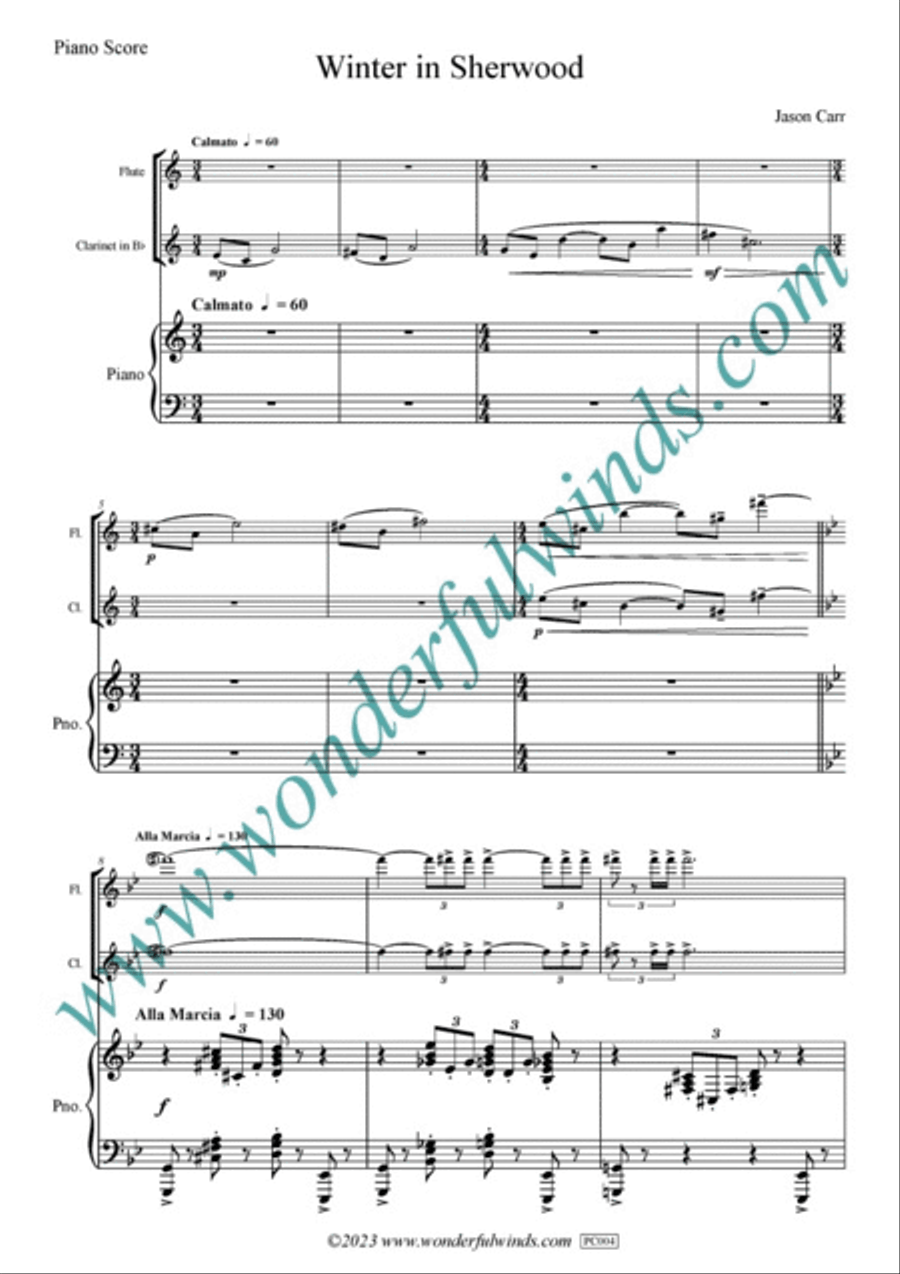 Winter In Sherwood B-Flat Clarinet scores gallery preview page 2
