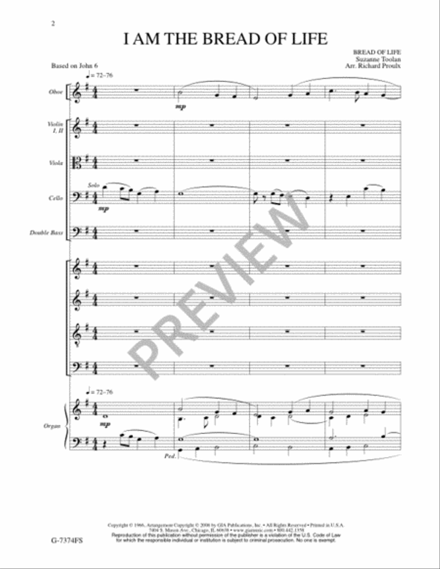 I Am the Bread of Life - Full Score and Parts 4-Part scores gallery preview page 2