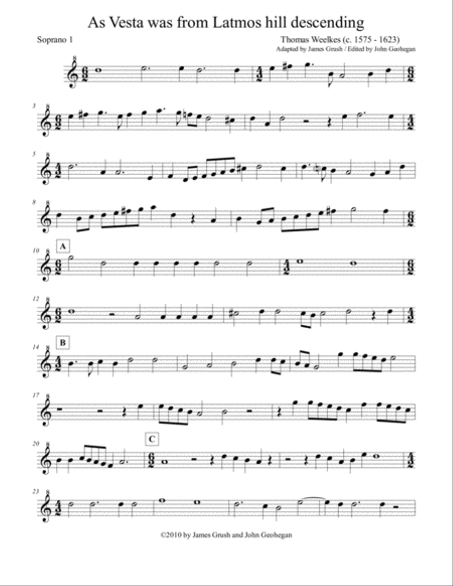 As Vesta Was Descending for Recorder Sextet Recorder scores gallery preview page 5