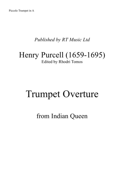 Purcell - Trumpet Overture from Indian Queen - solo parts