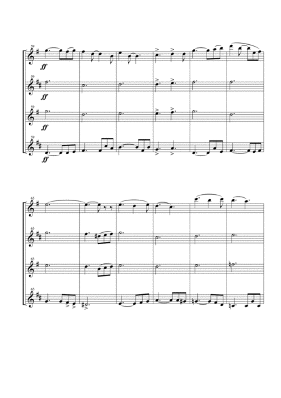 We Are The Champions Woodwind Quartet scores gallery preview page 6