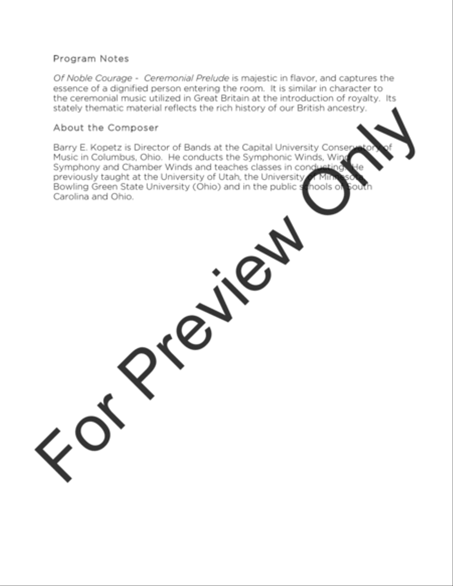 Of Noble Courage Concert Band scores gallery preview page 3