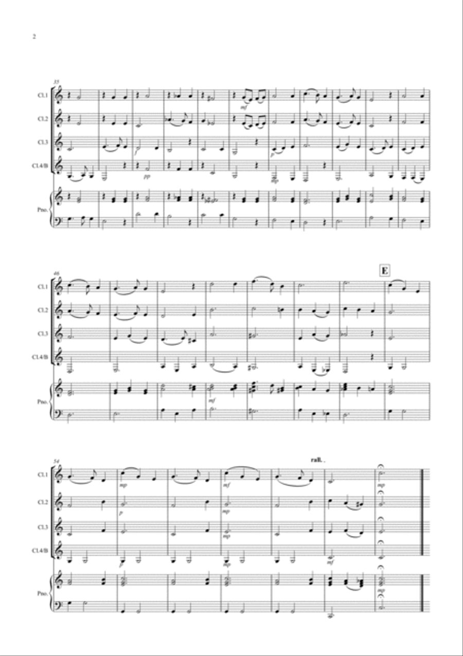 Silent Night for Clarinet Quartet Clarinet Quartet scores gallery preview page 2