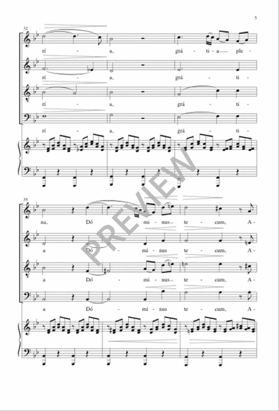 Ave Maria 4-Part scores gallery preview page 5