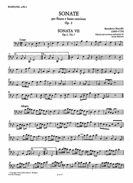 12 Sonatas for Flute and Basso Continuo, Op. 2 – Volume 2