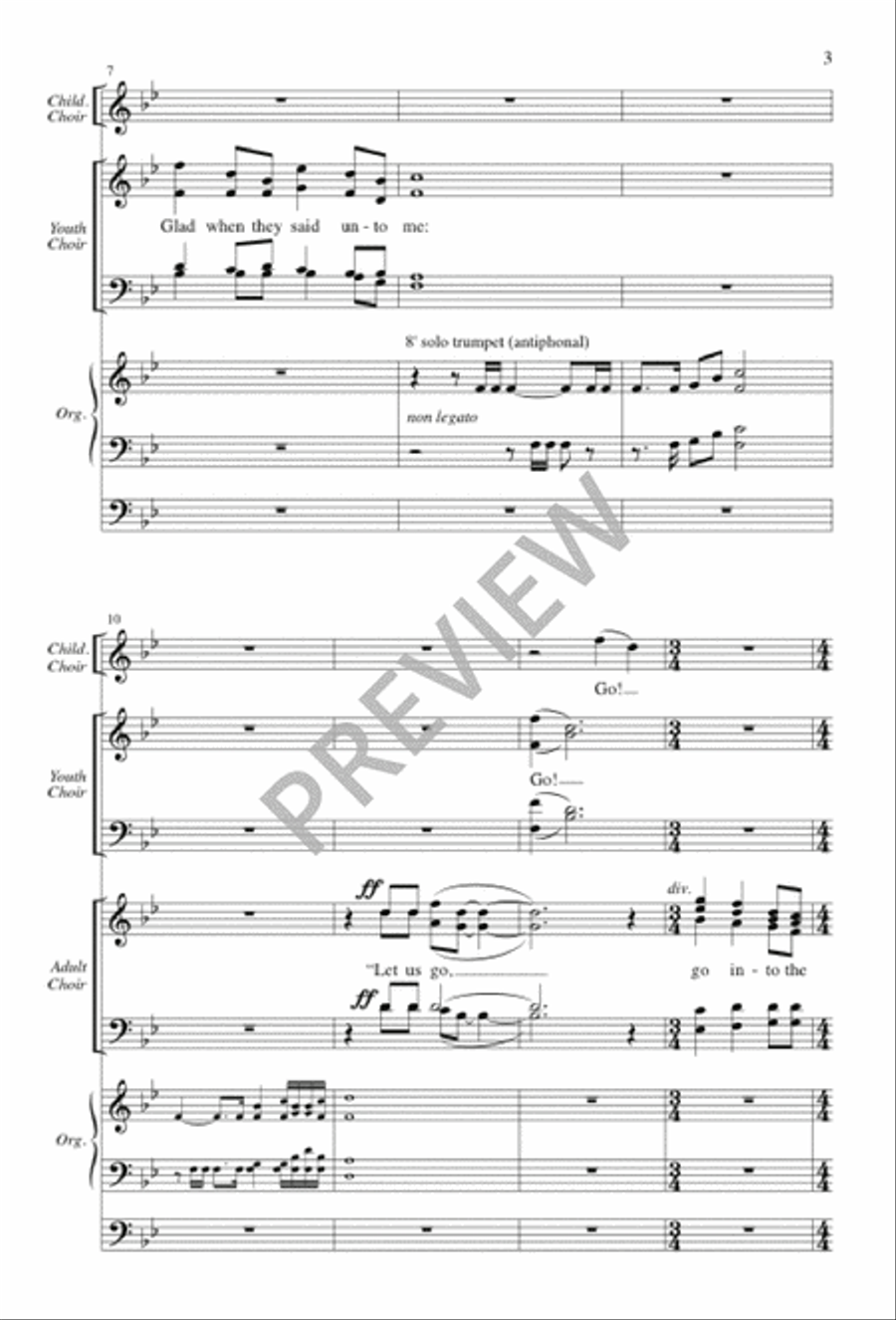 I Was Glad 4-Part scores gallery preview page 3