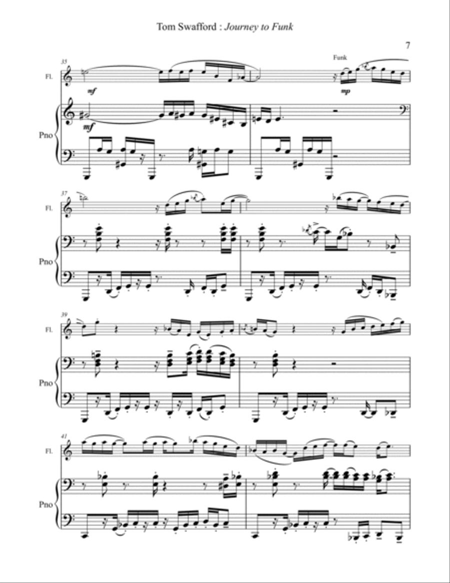 Journey to Funk for flute and piano Flute Solo scores gallery preview page 6
