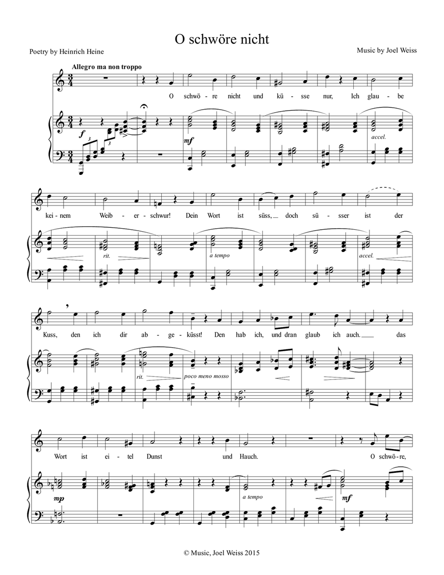 O schwöre nicht Voice scores gallery preview page 1