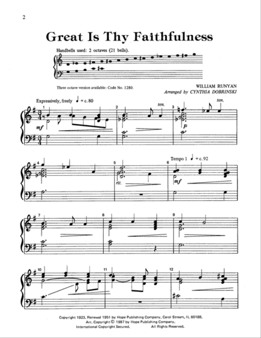 Great Is Thy Faithfulness 2-Octaves scores gallery preview page 2