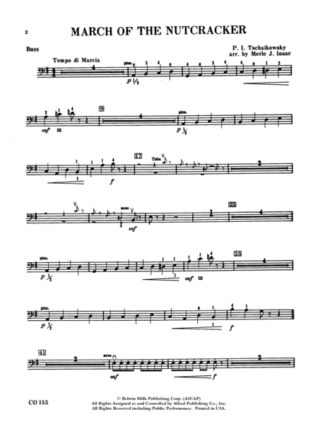 Nutcracker Ballet, Set II ("March of the Nutcracker" and "Trepak"): String Bass