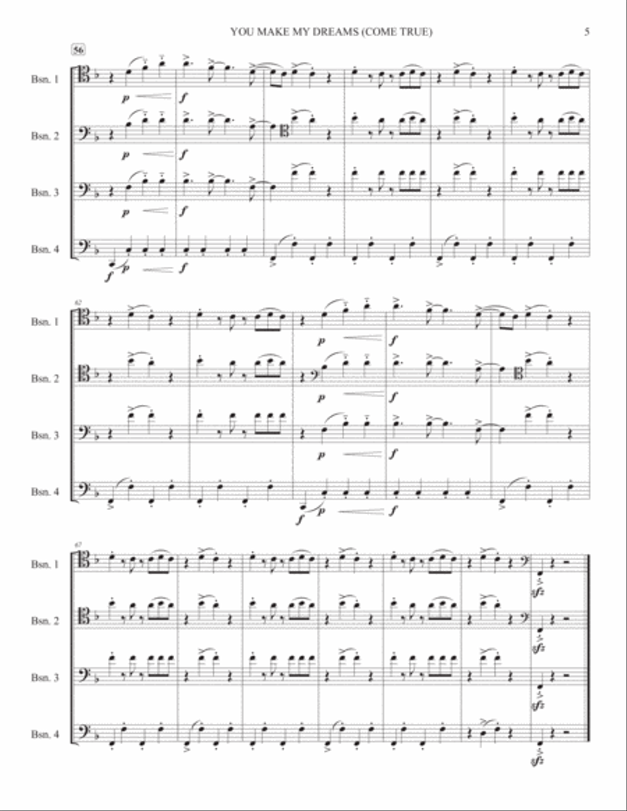 You Make My Dreams Bassoon Solo scores gallery preview page 5