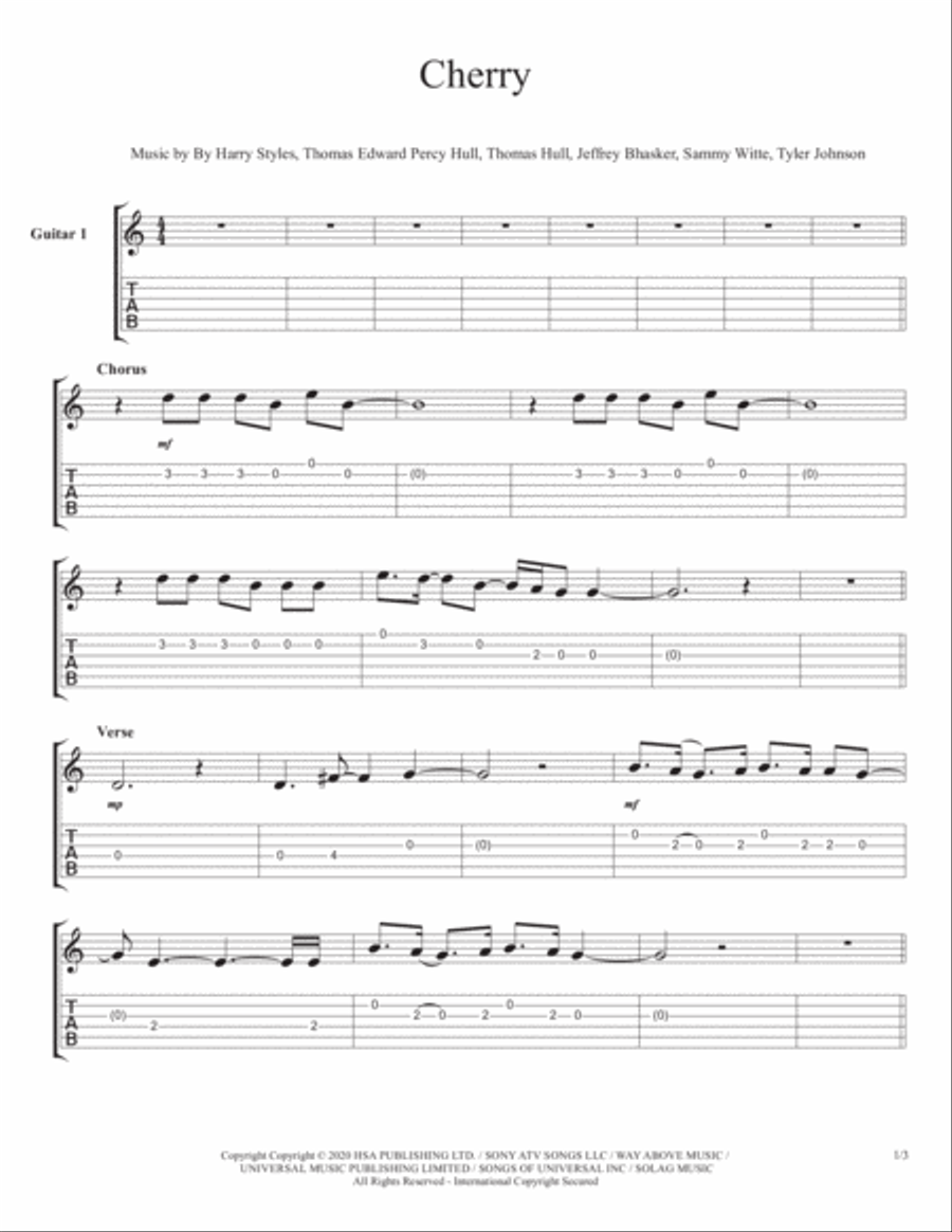 Cherry Electric Guitar scores gallery preview page 2