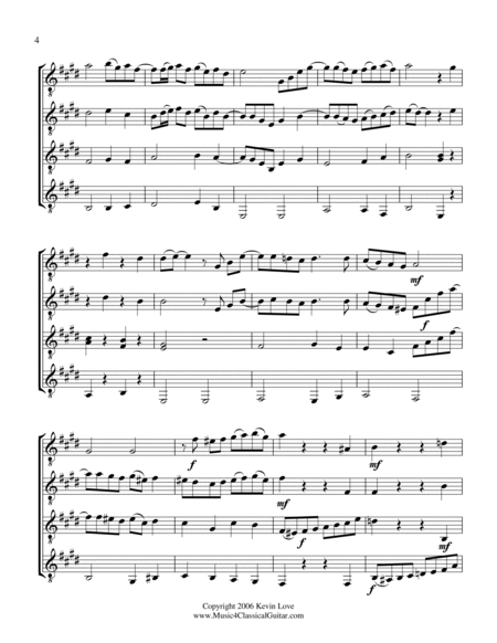 Gavotte en Rondeau (Guitar Quartet) - Score and Parts image number null