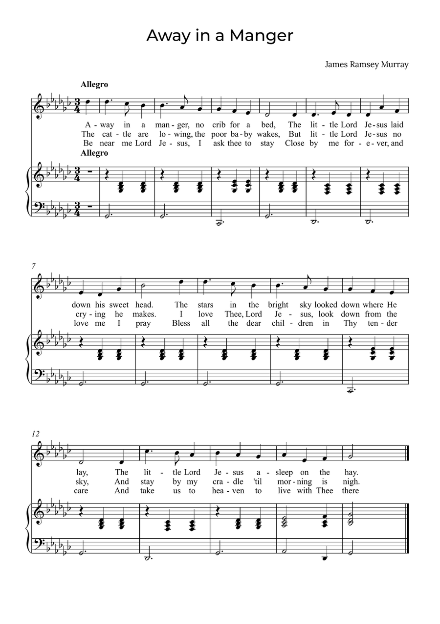 Away in a Manger - Soprano in Gb image number null