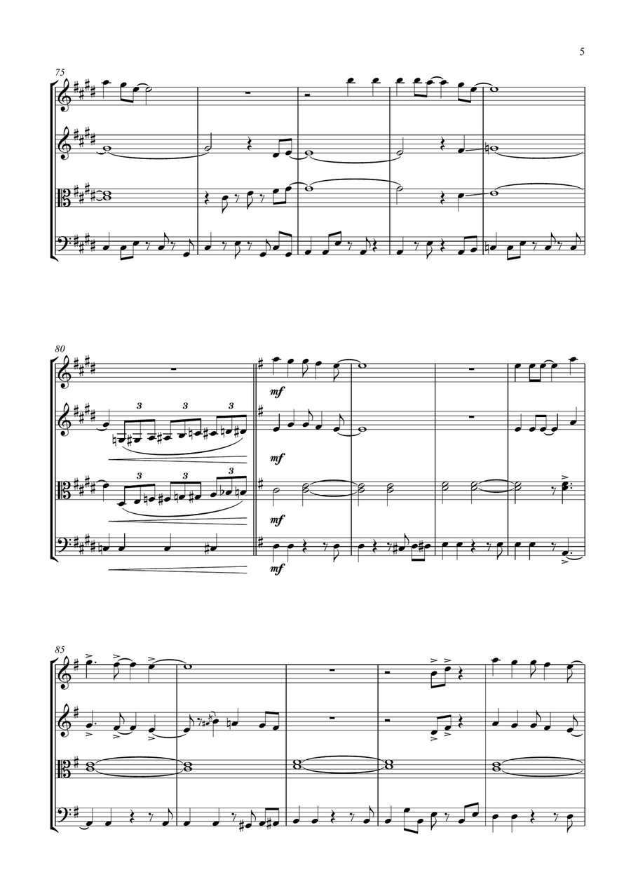 Lovely Day String Quartet scores gallery preview page 5