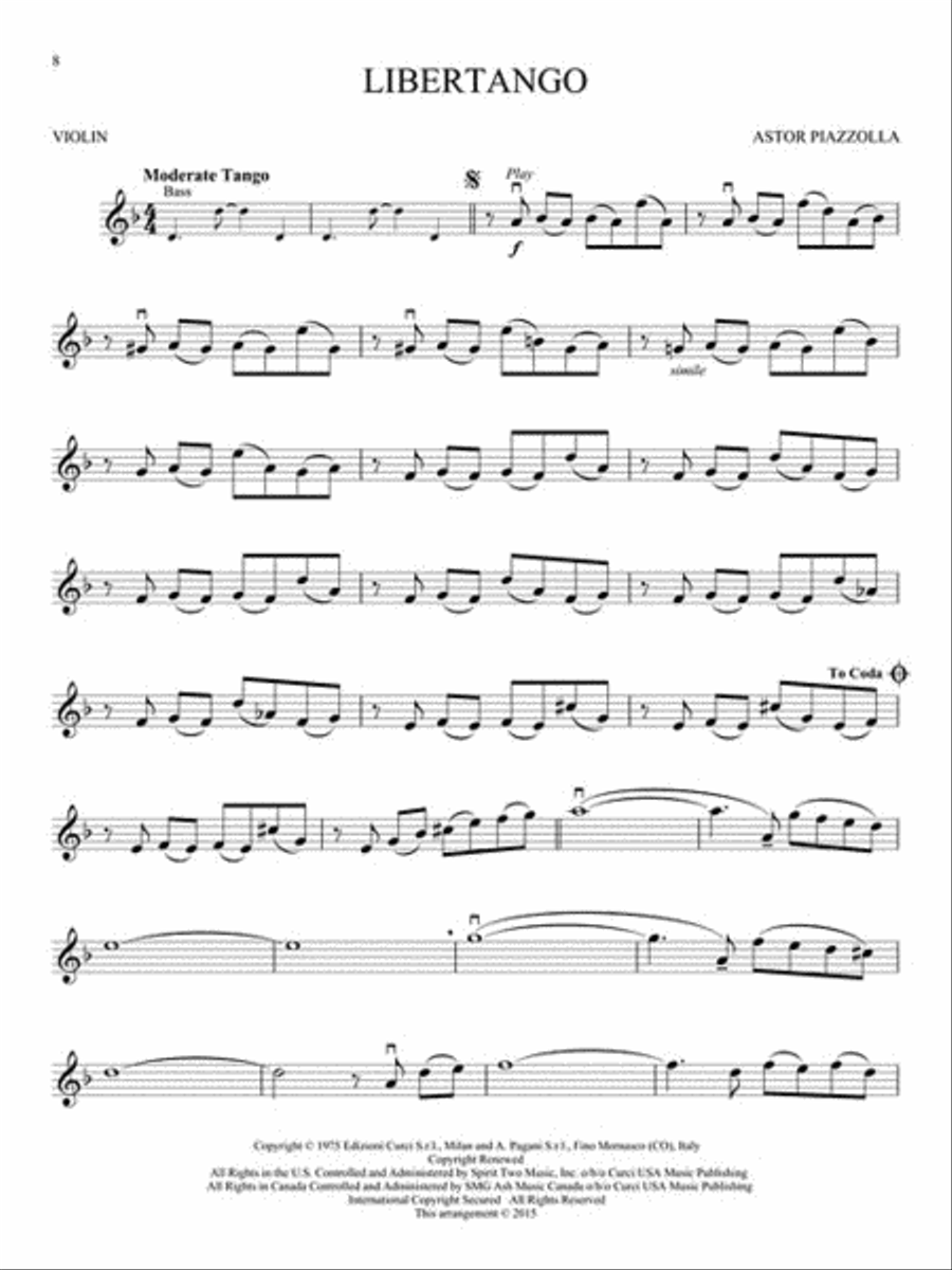 Piazzolla Tangos Piazzolla Tangos Violin Solo scores gallery preview page 3