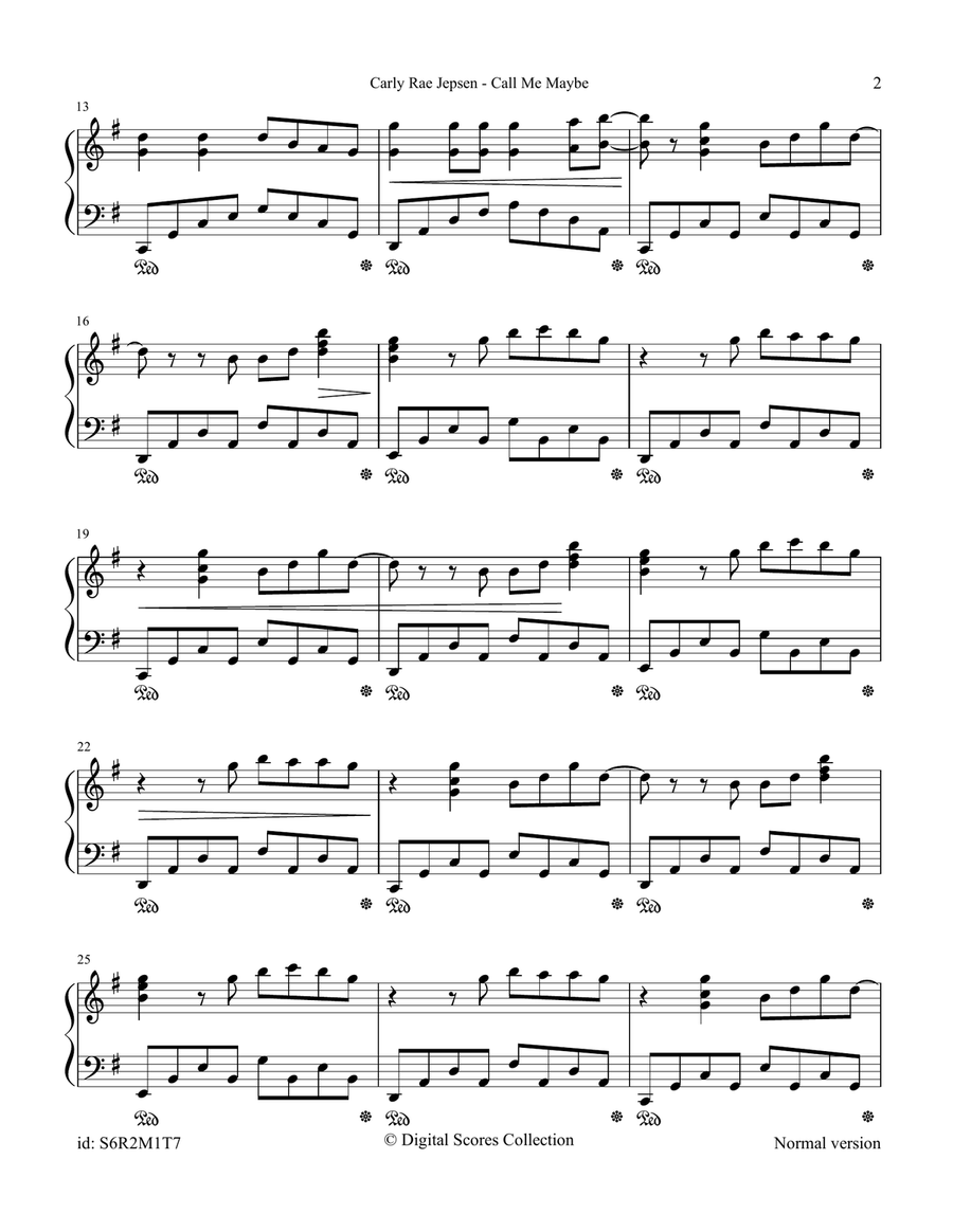 Call Me Maybe Call Me Maybe Piano Solo scores gallery preview page 2