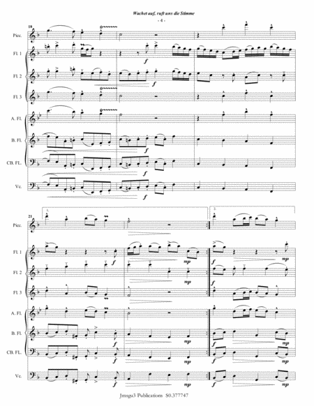 Bach: Wachet auf for Flute Choir image number null