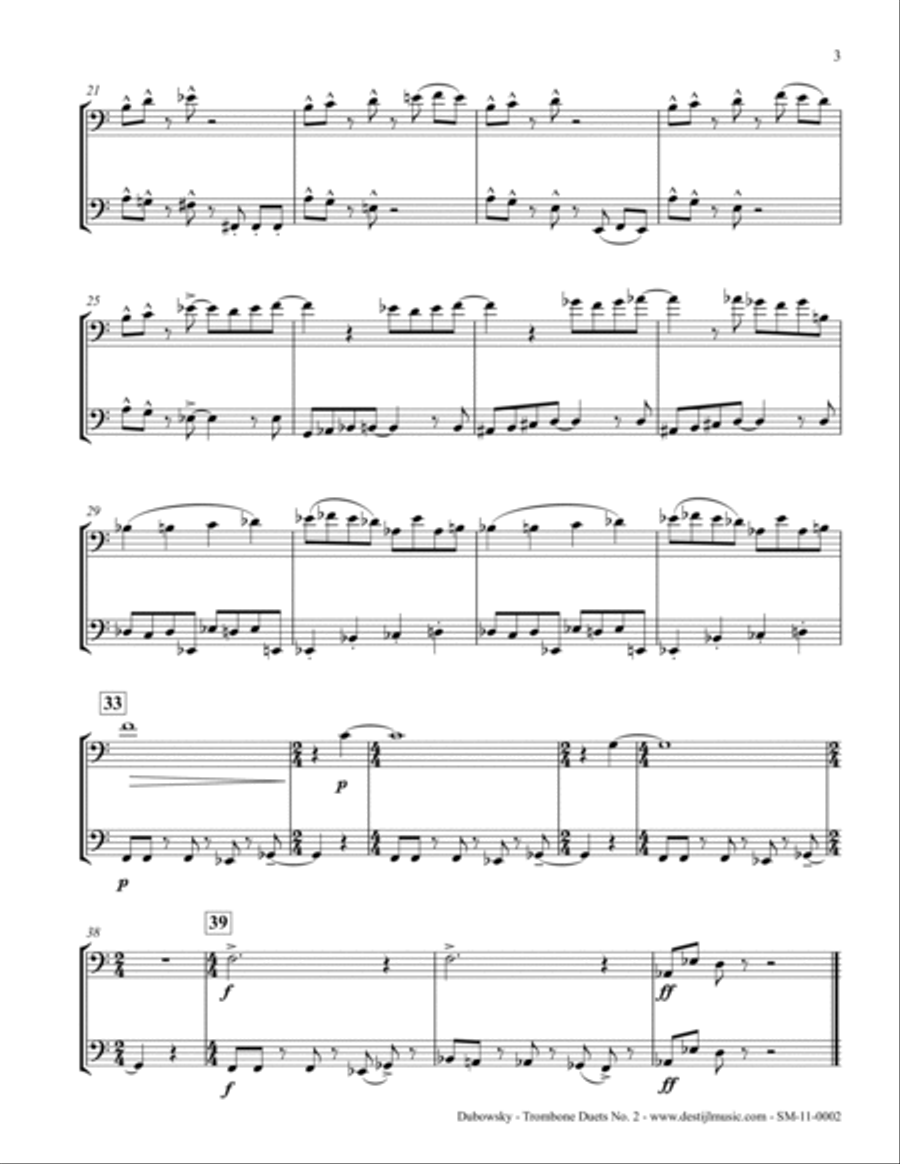 Trombone Duets No. 2 Brass Duet scores gallery preview page 3