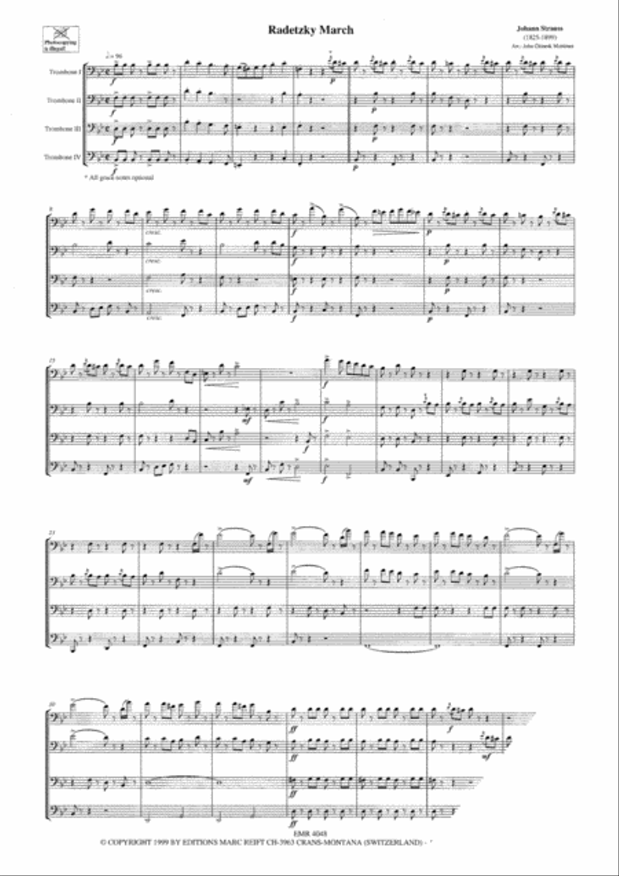 Radetzky March Radetzky March Trombone Quartet scores gallery preview page 6