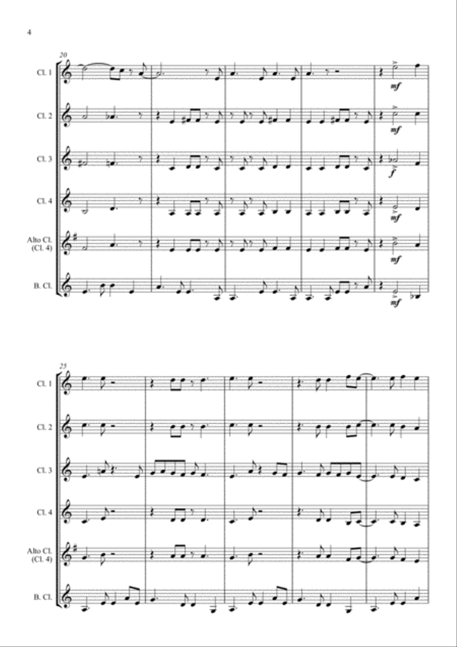 Mas Que Nada Clarinet Quintet scores gallery preview page 4