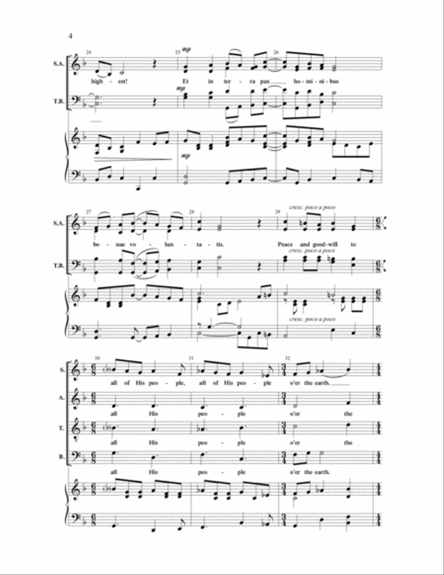 Gloria in Excelsis Deo 4-Part scores gallery preview page 3