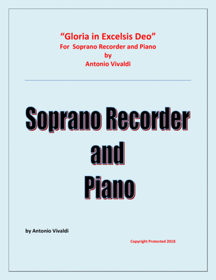 Book cover for Gloria In Excelsis Deo - Soprano Recorder and Piano - Advanced Intermediate - Chamber music