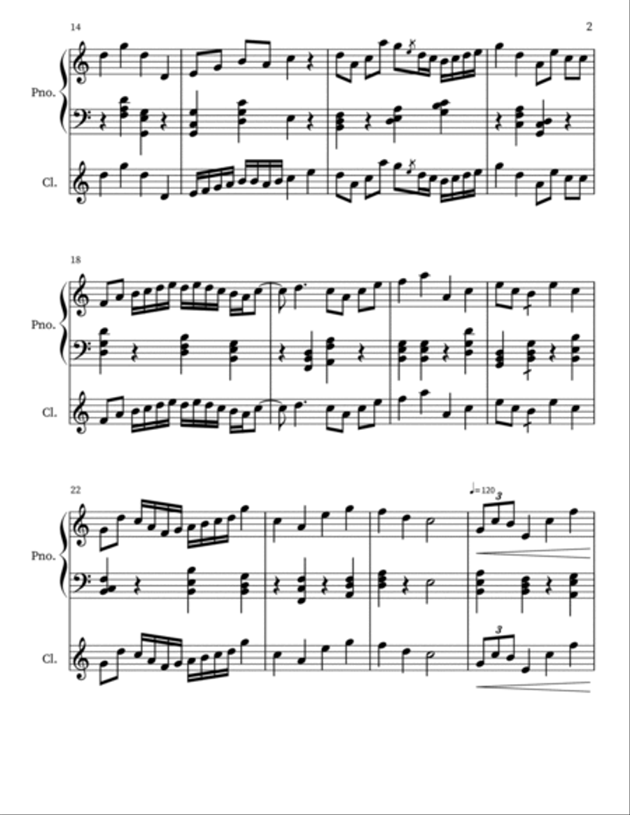 Falck Op. 3 No. 5 (Höhepunkt) B-Flat Clarinet scores gallery preview page 2