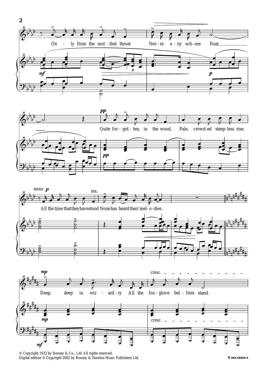 Foxgloves Foxgloves Piano, Vocal scores gallery preview page 2