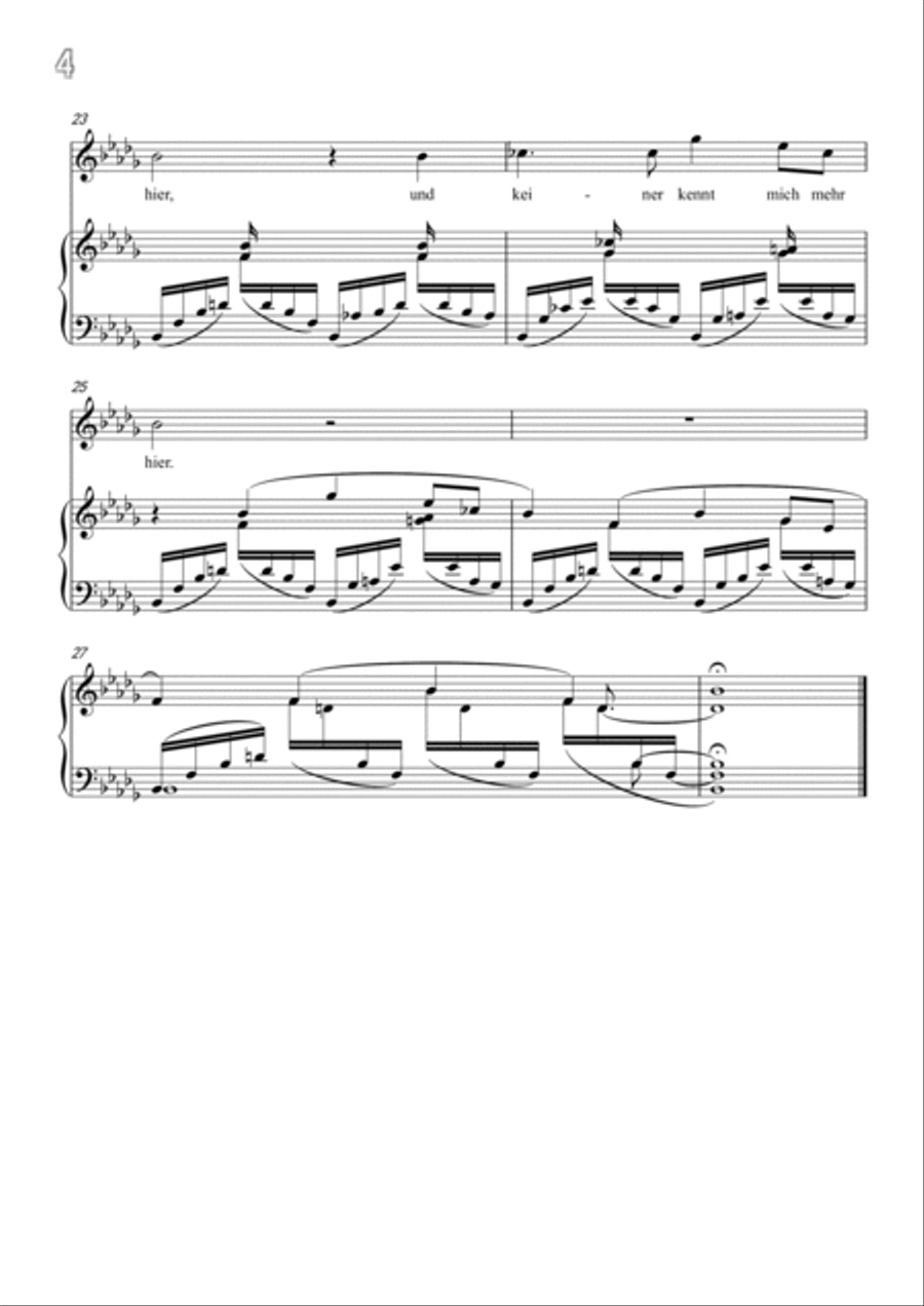 Schumann-In der Fremde in b♭ minor Voice scores gallery preview page 5